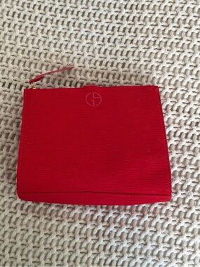Giorgio Armani Red Makeup Pouch Bag